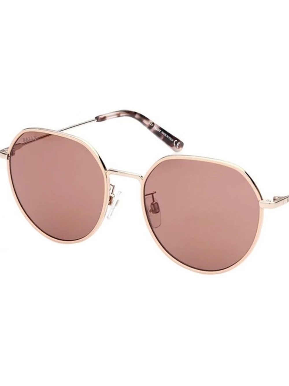 NWT Case Bally Sunglasses Havana Metal frame Bordeaux mirror lenses Italy